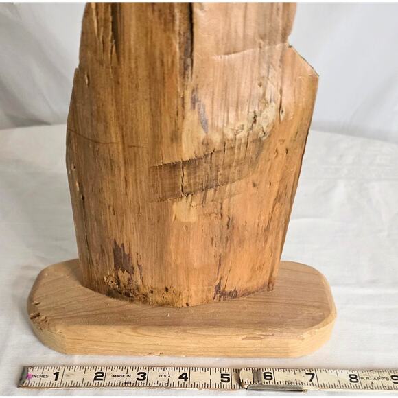 Vintage Handcrafted Wooden "Mountain" Statue Shelf Sitter 9" Tall - Picture 3 of 6